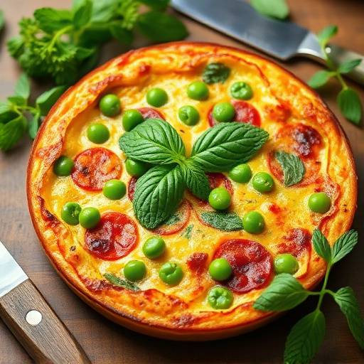 Frittata con piselli freschi e menta