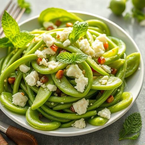 Insalata di fave fresche con pecorino e menta