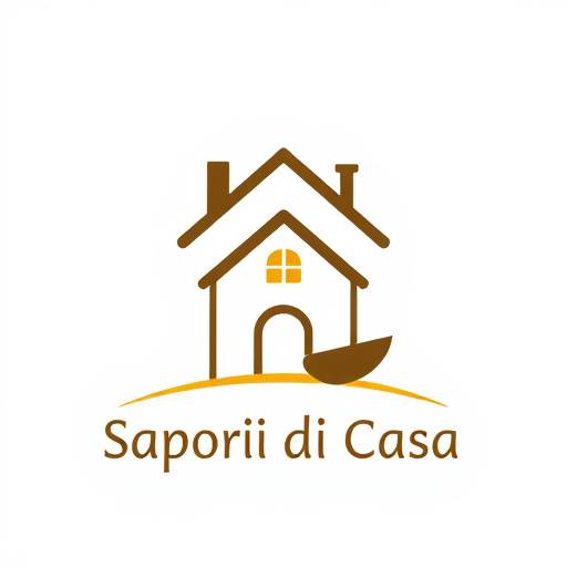 Logo di Sapori di Casa, una casa stilizzata con un mestolo e una forchetta