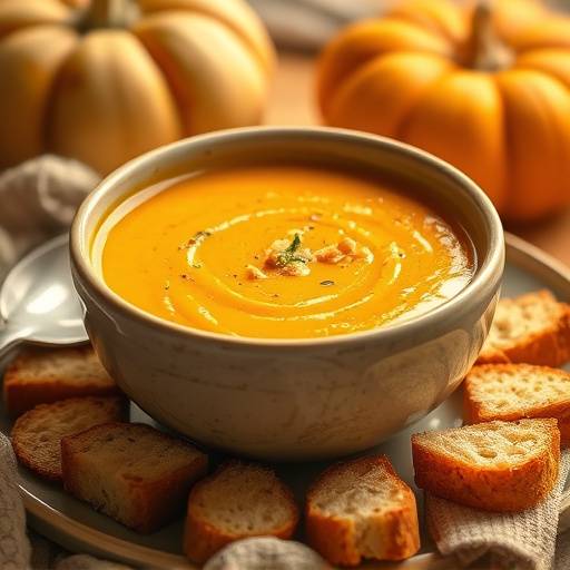 Vellutata di zucca con crostini di pane